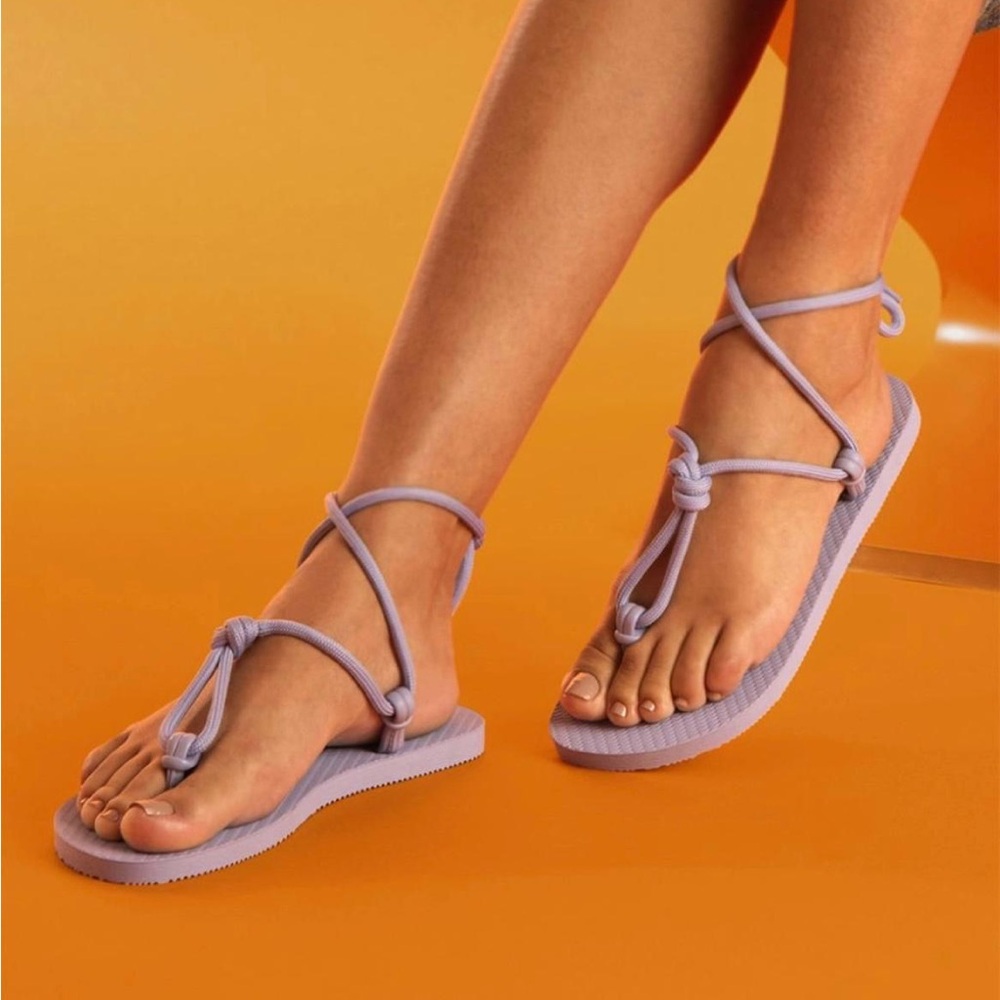Light Blue Lace-Up Women’s Sandals - Picture 4 of 4